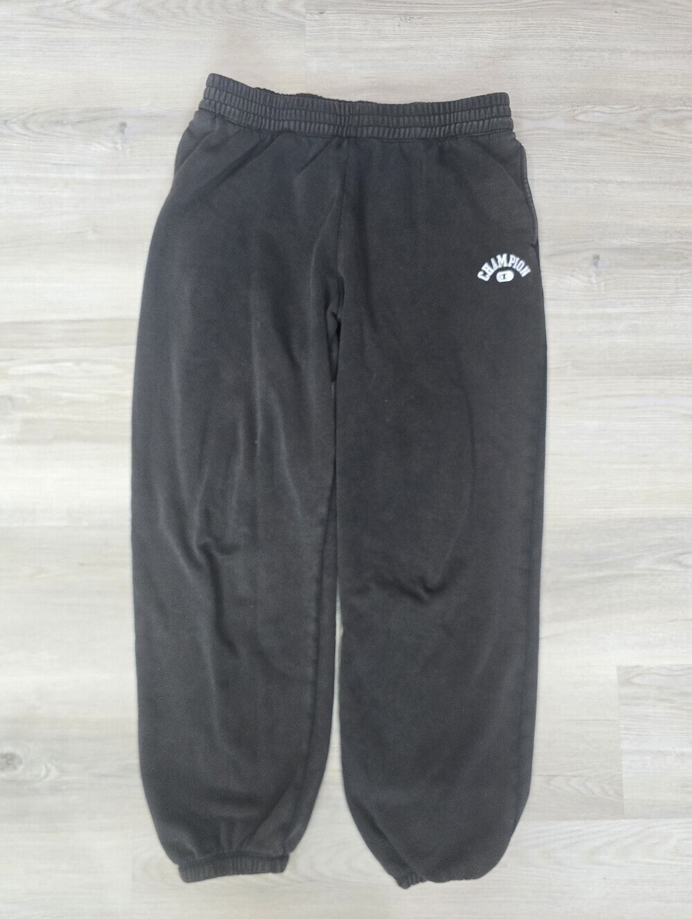Champion Mens Acid Black Jogger Sweatpants with Logo Size L